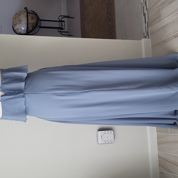 Elegant Cornflower Blue Ruffle Halter Dress Birdy Grey - Picture 6 of 9